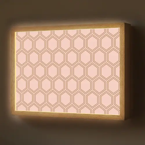 Lichtroze - Patroon - Symmetrisch Light Box met batterij (Wandlamp) middel 907 -z3d_website