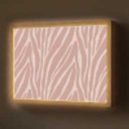 Lichtroze - Zebra - Patroon - Donkerroze Light Box met batterij (Wandlamp) middel 907 -z3d_website