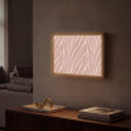 Lichtroze - Zebra - Patroon - Donkerroze Light Box met batterij (Wandlamp) middel 907 -sfeer1