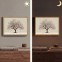 Lichtboom - Winter - Kerst - Meerkleurig Light Box met batterij (Wandlamp) middel -sfeer3