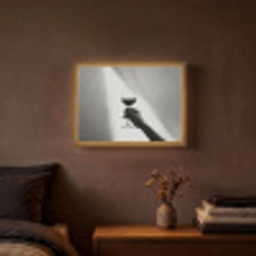 Lichtinval - Wijn - Rood - Glas Light Box met batterij (Wandlamp) middel -sfeer4