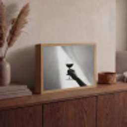 Lichtinval - Wijn - Rood - Glas Light Box met batterij (Wandlamp) middel -sfeer2
