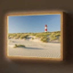 Vuurtoren - Strand - Landschap - Duinen Light Box met batterij (Wandlamp) middel -z3d_website