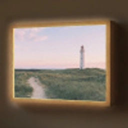 Vuurtoren - Duinlandschap - Zee Light Box met batterij (Wandlamp) middel -z3d_website