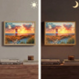 Vuurtoren - Zonsondergang - Duinen - Horizon Light Box met batterij (Wandlamp) middel -sfeer3