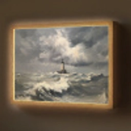 Vuurtoren - Golven - Storm Light Box met batterij (Wandlamp) middel -z3d_website