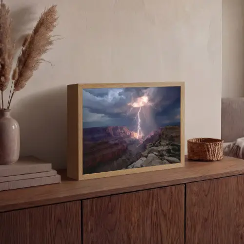 Bliksem - Wolken - Canyon Light Box met batterij (Wandlamp) middel -sfeer2
