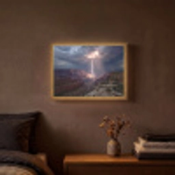Bliksem - Wolken - Canyon Light Box met batterij (Wandlamp) middel -sfeer4