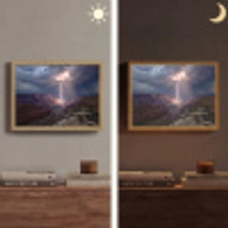 Bliksem - Wolken - Canyon Light Box met batterij (Wandlamp) middel -sfeer3