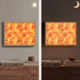 Bliksem - Storm - Oranje Light Box met batterij (Wandlamp) middel 907 -sfeer3
