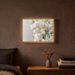 Lelies - Boekte - Wit - Meeldraden Light Box met batterij (Wandlamp) middel -sfeer4
