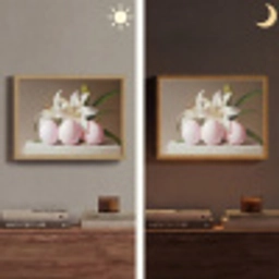 Lelies - Eieren - Pasen Light Box met batterij (Wandlamp) middel -sfeer3
