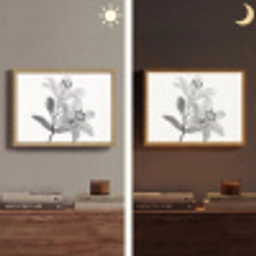 Lelies - Elegant - Zwart - Wit Light Box met batterij (Wandlamp) middel -sfeer3