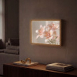 Lelies - Meeldraden - Roze - Wazig Light Box met batterij (Wandlamp) middel -sfeer1