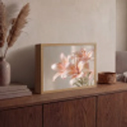 Lelies - Meeldraden - Roze - Wazig Light Box met batterij (Wandlamp) middel -sfeer2