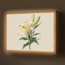 Lelie - Elegant - Botanisch - Beige Light Box met batterij (Wandlamp) middel -z3d_website
