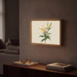 Lelie - Elegant - Botanisch - Beige Light Box met batterij (Wandlamp) middel -sfeer1