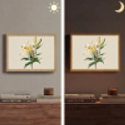 Lelie - Elegant - Botanisch - Beige Light Box met batterij (Wandlamp) middel -sfeer3