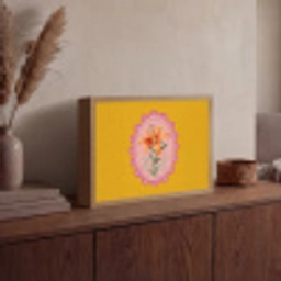 Lelie - Oranje - Lijst - Ovaal Light Box met batterij (Wandlamp) middel -sfeer2