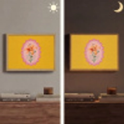 Lelie - Oranje - Lijst - Ovaal Light Box met batterij (Wandlamp) middel -sfeer3
