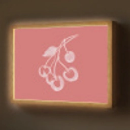 Lijnillustratie - Kersen - Tak - Wit Light Box met batterij (Wandlamp) middel -z3d_website
