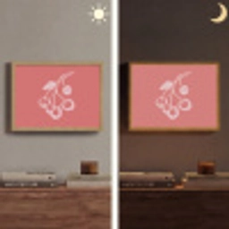 Lijnillustratie - Kersen - Tak - Wit Light Box met batterij (Wandlamp) middel -sfeer3