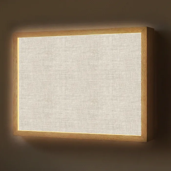 Linnen - Textuur - Beige Light Box met batterij (Wandlamp) middel 907 -z3d_website