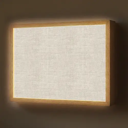 Linnen - Textuur - Beige Light Box met batterij (Wandlamp) middel 907 -z3d_website
