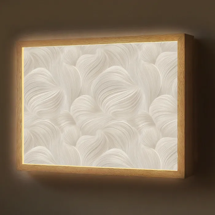 Lijnen - Waaier - Beige Light Box met batterij (Wandlamp) middel 907 -z3d_website