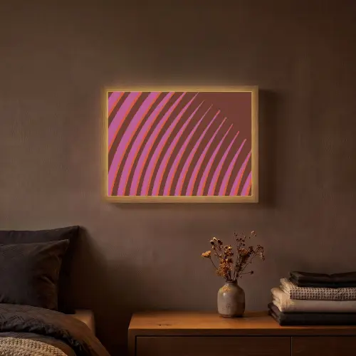 Lijnen - Rood - Beweging Light Box met batterij (Wandlamp) middel -sfeer4