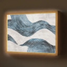 Lijnen - Golven - Abstract - Grijs Light Box met batterij (Wandlamp) middel -z3d_website