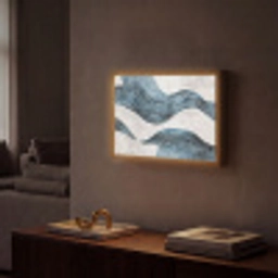 Lijnen - Golven - Abstract - Grijs Light Box met batterij (Wandlamp) middel -sfeer1