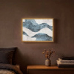 Lijnen - Golven - Abstract - Grijs Light Box met batterij (Wandlamp) middel -sfeer4