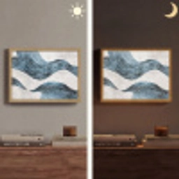Lijnen - Golven - Abstract - Grijs Light Box met batterij (Wandlamp) middel -sfeer3