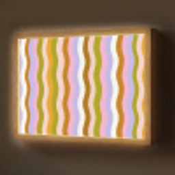 lijnen - Golven - Pastelkleuren - Patroon Light Box met batterij (Wandlamp) middel -z3d_website