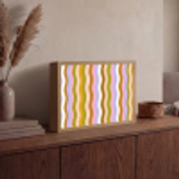 lijnen - Golven - Pastelkleuren - Patroon Light Box met batterij (Wandlamp) middel -sfeer2
