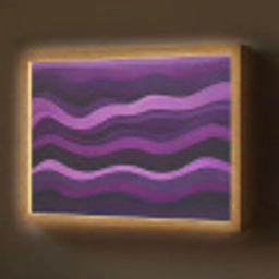 Lijnen - Golven - Paars - Abstract Light Box met batterij (Wandlamp) middel -z3d_website