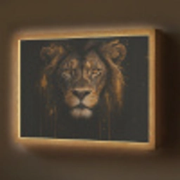 Leeuw - Goud - Druppels Light Box met batterij (Wandlamp) middel -z3d_website