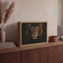 Leeuw - Goud - Druppels Light Box met batterij (Wandlamp) middel -sfeer2