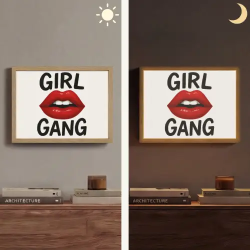 Lip - Girl - Rood - Letters Light Box met batterij (Wandlamp) middel -sfeer3