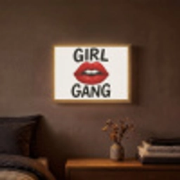 Lip - Girl - Rood - Letters Light Box met batterij (Wandlamp) middel -sfeer4