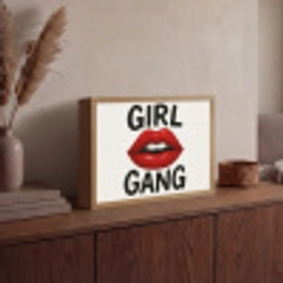 Lip - Girl - Rood - Letters Light Box met batterij (Wandlamp) middel -sfeer2