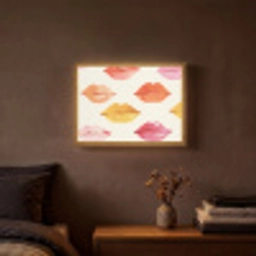 Lippen - Kleurrijk - Glanzend Light Box met batterij (Wandlamp) middel -sfeer4