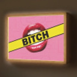 Lippen - Tekst - Kleurrijk Light Box met batterij (Wandlamp) middel -z3d_website