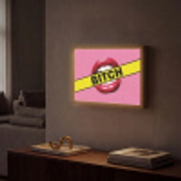 Lippen - Tekst - Kleurrijk Light Box met batterij (Wandlamp) middel -sfeer1