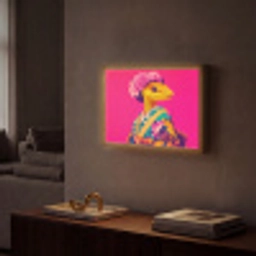 Hagedis - Bloemen - Roze - Kimono Light Box met batterij (Wandlamp) middel -sfeer1
