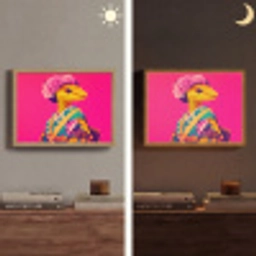 Hagedis - Bloemen - Roze - Kimono Light Box met batterij (Wandlamp) middel -sfeer3