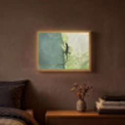 Hagedis - Blad - Nerven - Groen Light Box met batterij (Wandlamp) middel -sfeer4