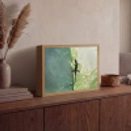 Hagedis - Blad - Nerven - Groen Light Box met batterij (Wandlamp) middel -sfeer2