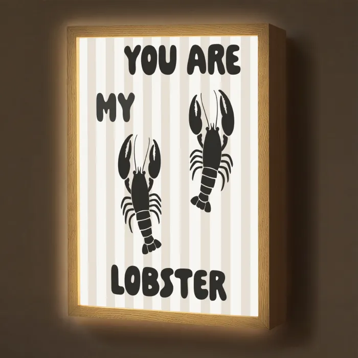 Lobster - Beige - Minimalistisch Light Box met batterij (Wandlamp) middel -z3d_website